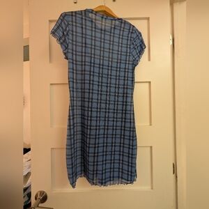 H&M Blue Checkered Mini Dress